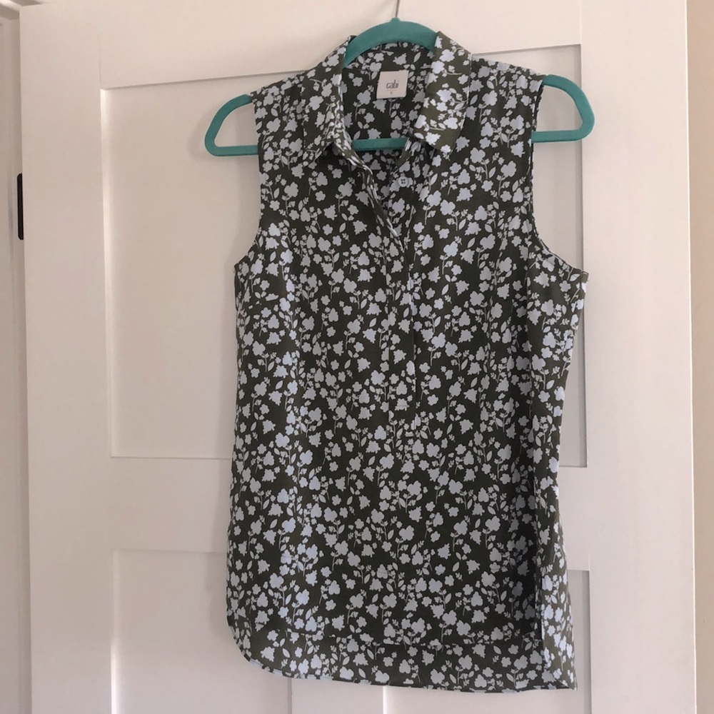 Sleeveless floral blouse